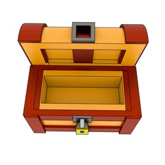 Treasure Chest Box, Render 3d Object