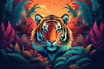 Tiger For International Tiger Day Created with Generative AI Technology
