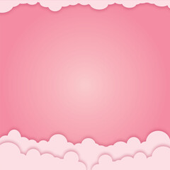 pink background with clouds, Card, post, fundo rosa, nuvens