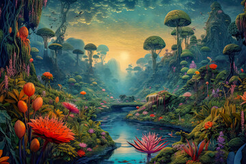 fantasy jungle water 
