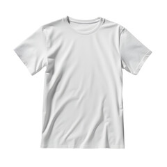 Men's white blank T-shirt template, natural shape on invisible mannequin, for your design mockup for print, isolated on white background.