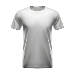 Men's white blank T-shirt template, natural shape on invisible mannequin, for your design mockup for print, isolated on white background.