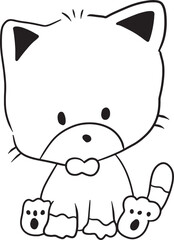 Naklejka na ściany i meble cat animal drawing cartoon doodle kawaii anime cute illustration drawing clip art character chibi manga comic