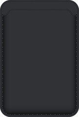 Magnetic gray leather wallet for mobile phones.