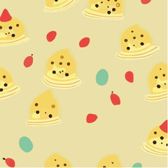 cute simple pancake pattern, cartoon, minimal, decorate blankets, carpets, for kids, theme print design
