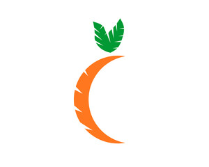 Carrot with crescent moon shape logo