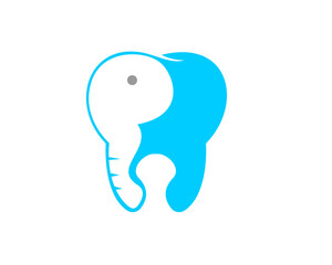 Elephant with tooth vector logo