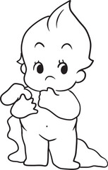 Fototapeta premium baby drawing cartoon doodle kawaii anime cute illustration drawing clip art character chibi manga comic