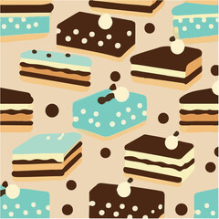 cute simple opera cake pattern, cartoon, minimal, decorate blankets, carpets, for kids, theme print design

