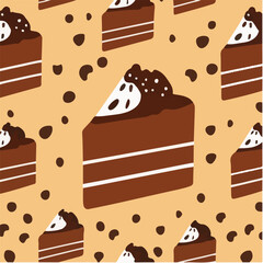 cute simple chocolate cake pattern, cartoon, minimal, decorate blankets, carpets, for kids, theme print design
