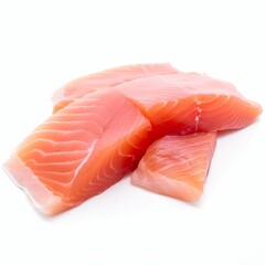 Fresh uncoocked red fish fillet on white background, Generative ai