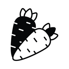 Customizable icon of carrot in editable style, organic and healthy food