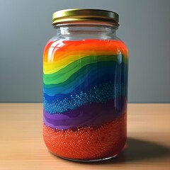 Rainbow in a jar