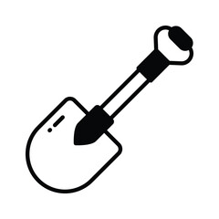 Shovel vector design in trendy style, icon of construction tools