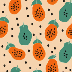 cute simple papaya pattern, cartoon, minimal, decorate blankets, carpets, for kids, theme print design
