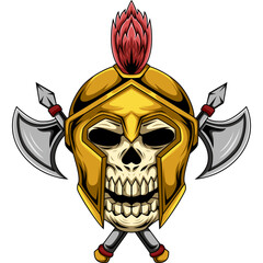 gladiator skull mascot character