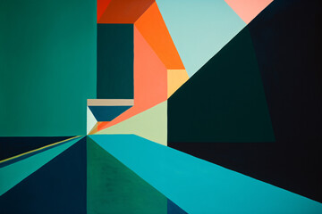 Geometrical multicolored background, minimalist coloured background | Ai generated