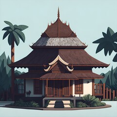 A traditional building in Indonesia