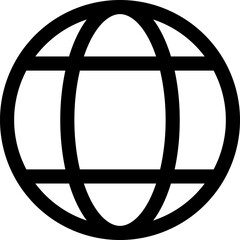 Black World Globe Earth Web Net Map and Location Sign Icon. Vector Image.