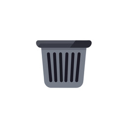 Flat vector illustration of an urn or wastebasket isolated on white background