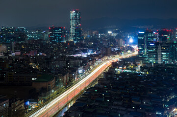 Fototapeta premium the night view of seoul Korea