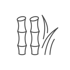 Bamboo or sugarcane line outline icon