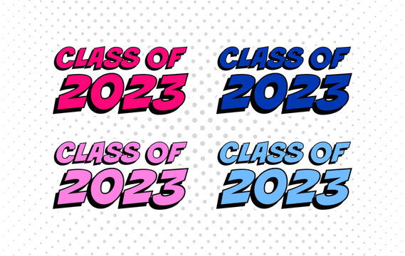 Class of 2023 Graduation Pop Art Sticker Comic Retro Style