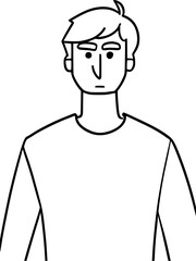black and white of man cartoon