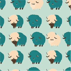 cute simple bison pattern, cartoon, minimal, decorate blankets, carpets, for kids, theme print design
