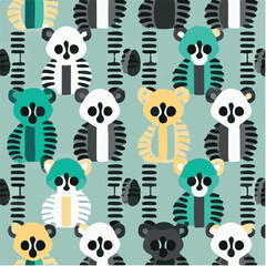 cute simple lemur pattern, cartoon, minimal, decorate blankets, carpets, for kids, theme print design
