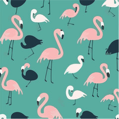 Fototapeta premium cute simple flamingo pattern, cartoon, minimal, decorate blankets, carpets, for kids, theme print design 