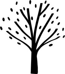 Obraz premium doodle tree freehand drawing.