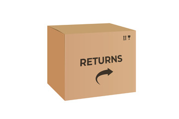 Returns box design Vector element