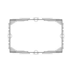 Abstract Black Simple Line Rectangular Frame Doodle Outline Element Vector Design Style Sketch Isolated Illustration For Wedding And Banner