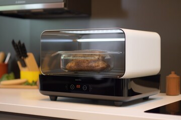 smart oven that monitors and adjusts cooking temperature based on food type and desired doneness, created with generative ai