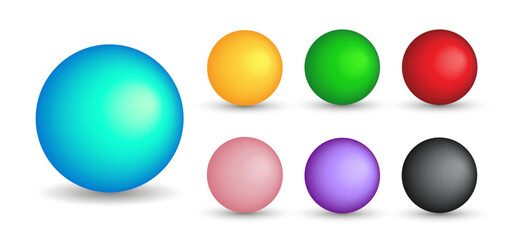 Set of vector spheres with gradients for for game, icon, package design, logo, mobile, ui, web, education. 3D ball on a white background. Spherical shape illustration