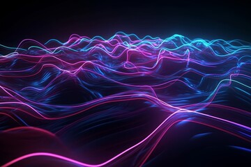 Abstract glowing wave background, 3d render, generative ai