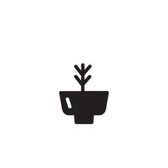 Green Plant Pot Solid Icon