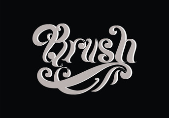 hand lettering word of BRUSH