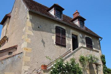 old stone house in a village in apremont-sur-allier in france 