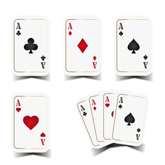 Set Casino cards. Card of Spades, Clubs, Diamonds, and Hearts