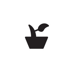 Leaf Plant Pot Solid Icon