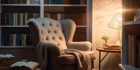 Cozy Reading Nook in Office Space - AI Generated