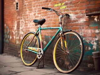 Fototapeta na wymiar Vintage Charm of Urban Bike - AI Generated