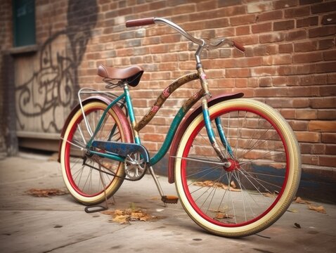 Vintage Charm of Urban Bike - AI Generated