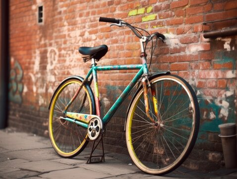 Vintage Charm of Urban Bike - AI Generated