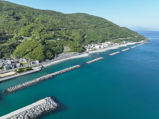 愛媛県伊方町　川之浜海水浴場の風景