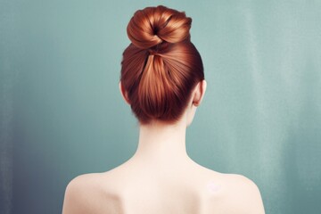 bun hairstyles for long hair look form back professional photography ai generated