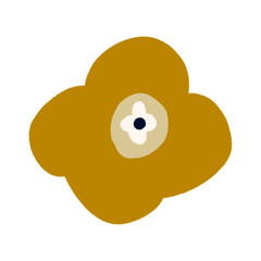 Cute colorful flower.Spring art print with botanical elements. Happy Easter. Folk style. Posters for the spring holiday. icons isolated on white background.