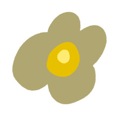 Cute colorful flower.Spring art print with botanical elements. Happy Easter. Folk style. Posters for the spring holiday. icons isolated on white background.